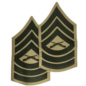 1 Set- US Marine Corps Master Sergeant, Green/Khaki, 6-3/4"H x 3-3/4"W